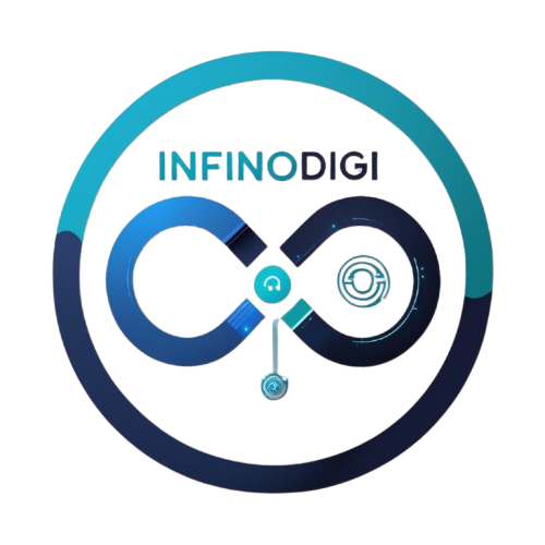 electric blue and soft gray logo with infinity symbol removebg preview